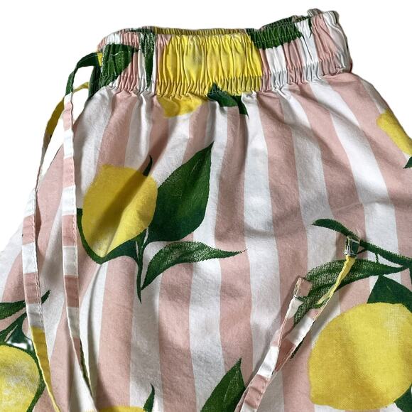 8 Oak Lane XS/S Pink White Stripe Lemon Print Sleep Shorts 100% Cotton - Picture 4 of 16